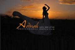 عکس عروس در غروب صحرا